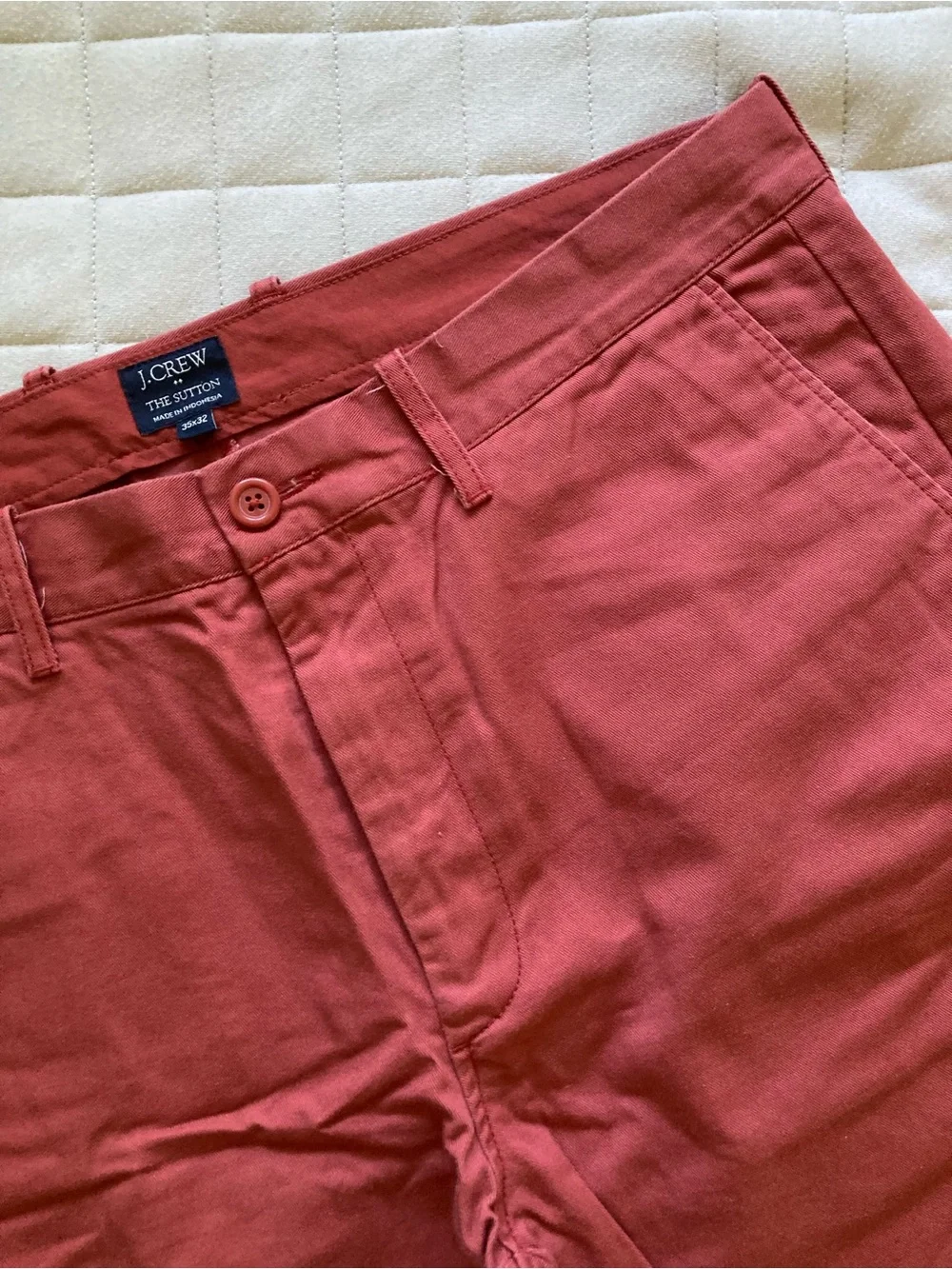 J. Crew Men's Burnt Red Chino Pants